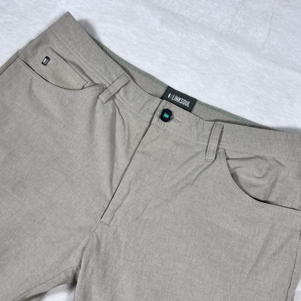 Linksoul Pants Mens‎ 33l Tan Golf Chino Performance Stretch Lightweight Outdoor